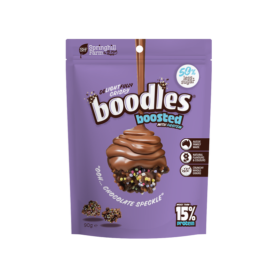 boodles boosted Chocolate Speckle 90g Pouch Pack - Wholesale